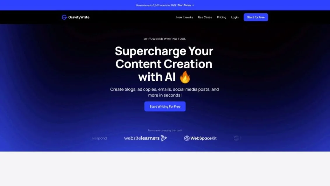 GravityWrite: Top AI Writer, Content Generator & Assistant