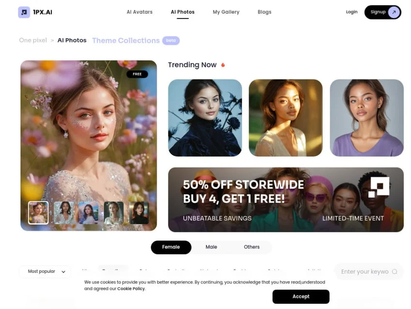 1PX.AI The world's most advanced AI photo generator
